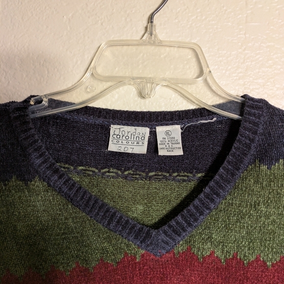 Carolina Colours Multicolor V-Neck Womans Sweater Size Xl Pre-owned - Picture 4 of 7